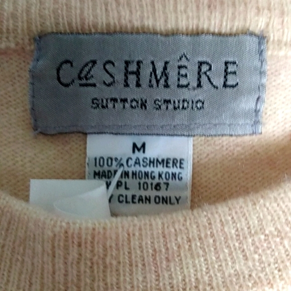 Cashmere Sweater Top  Tan Regency Core 3/4 Sleeve by Sutton Studio Size Small - Picture 2 of 8